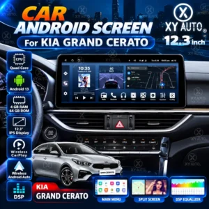 12.3 inch Car Screen Frame for Kia Grand Cerato