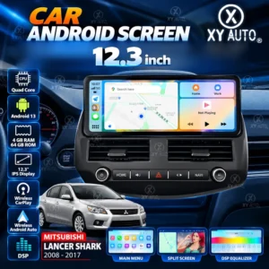 12.3 inch Car Screen Frame for Mitsubishi Lancer Shark 2008-2017